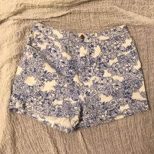 American Apparel blue print high waist short